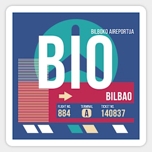 Bilbao, Spain (BIO) Airport Code Baggage Tag Sticker